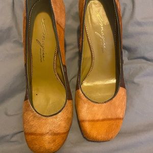 Vince Camuto calf fur heels